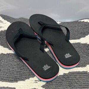 wild fable Black Flip Flop Sandals with Pink and Blue Layered Soles